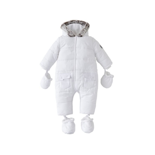 Silver Cross Unisex Classic Quilt Snowsuit- White 18- 24 Months