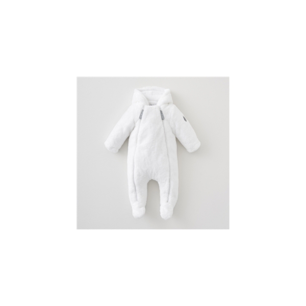 Silver Cross Unisex New Baby Fur Pramsuit- White Newborn
