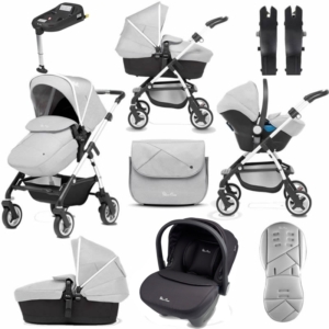 Silver Cross Wayfarer 11 Piece Bundle-Platinum + FREE Parvel Sen