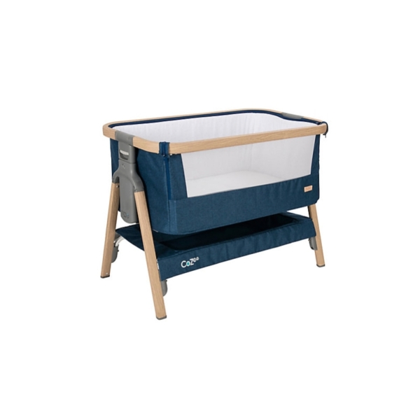 Tutti Bambini CoZee Bedside Crib-Oak/Midnight Blue