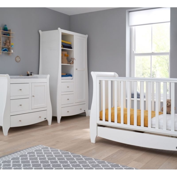 Tutti Bambini Katie 3 Piece Sleigh Room Set-White
