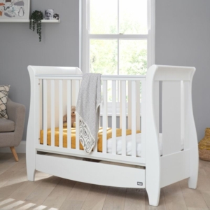 Tutti Bambini Katie Sleigh Mini Cot Bed-White