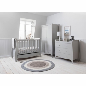 Tutti Bambini Roma Mini Sleigh 3 Piece Room Set-Dove Grey