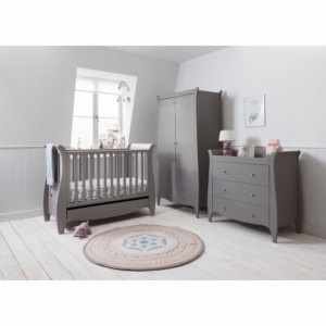 Tutti Bambini Roma Mini Sleigh 3 Piece Room Set-Truffle Grey