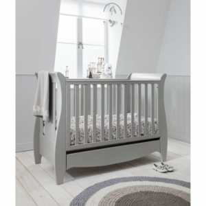 Tutti Bambini Roma Mini Sleigh Cot bed With Under Bed Drawer-Dov