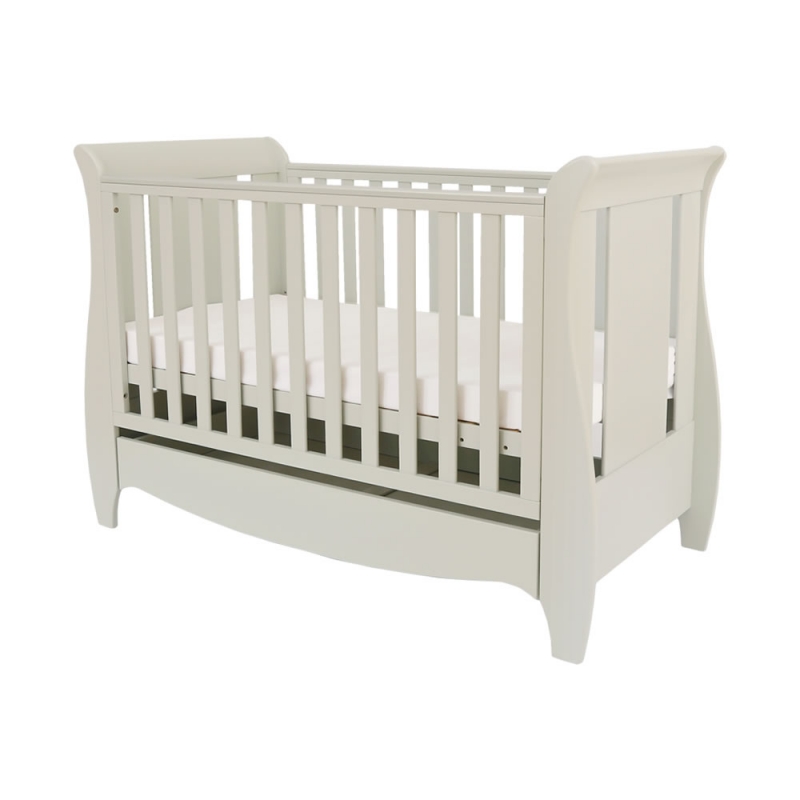 Tutti Bambini Roma Mini Sleigh Cot bed With Under Bed Drawer-Lin