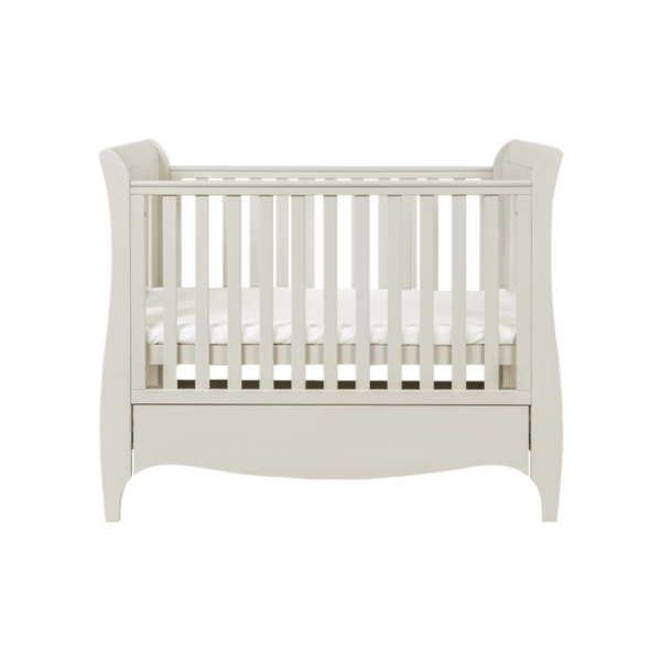 Tutti Bambini Roma Mini Sleigh Cot bed With Under Bed Drawer-Lin
