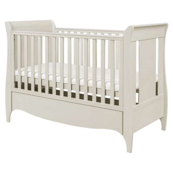 Tutti Bambini Roma Sleigh Cot Bed With Under Bed Drawer-Linen