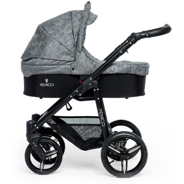 Venicci Soft Black Chassis 2in1 Pushchair-Denim Grey