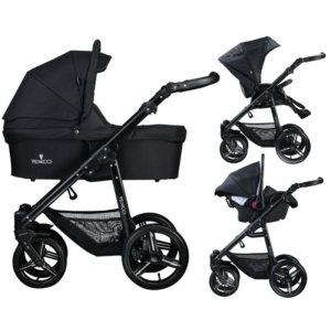 Venicci Soft Black Chassis 3in1 Travel System-Black