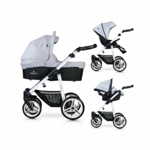 Venicci Soft White Chassis 3in1 Travel System-Light Grey