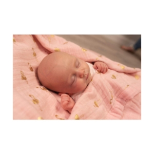 Bizzi Growin Muslin 3 Ply Blanket-Gold Flamingo (NEW)