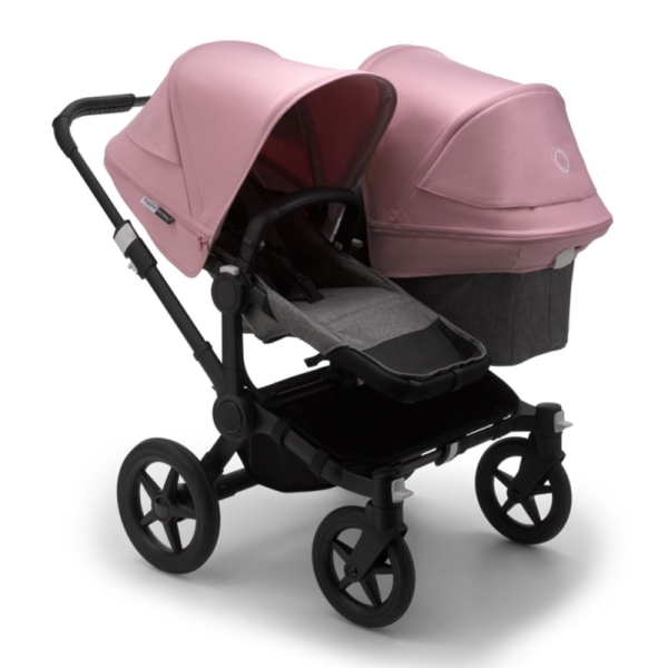 Bugaboo Donkey 3 Duo Pushchair-Black/Grey Melange-Soft Pink