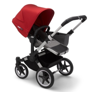 Bugaboo Donkey 3 Mono Pushchair-Aluminium/Grey Melange-Red
