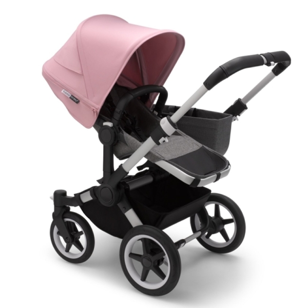 Bugaboo Donkey 3 Mono Pushchair-Aluminium/Grey Melange-Soft Pink