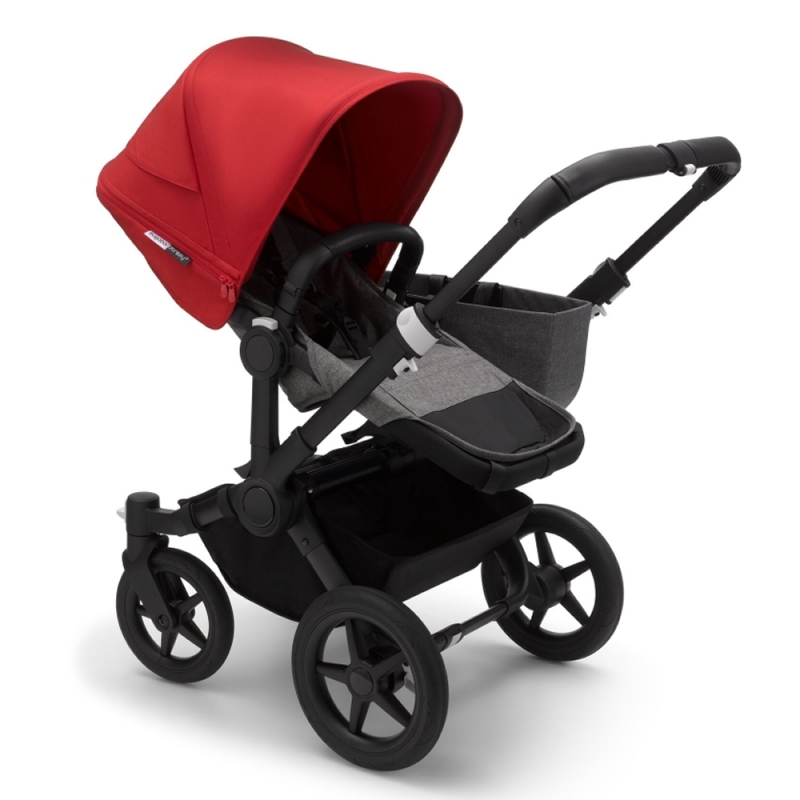 Bugaboo Donkey 3 Mono Pushchair-Black/Grey Melange-Red