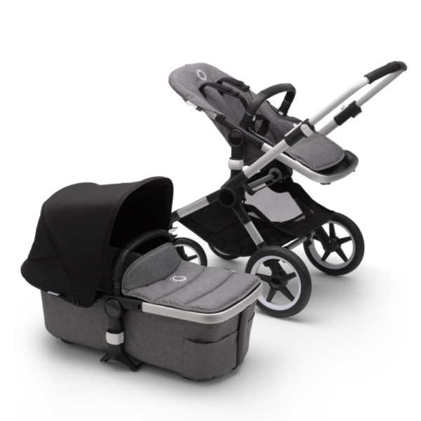 Bugaboo Fox2 Complete Pushchair-Aluminium/Grey Melange-Black