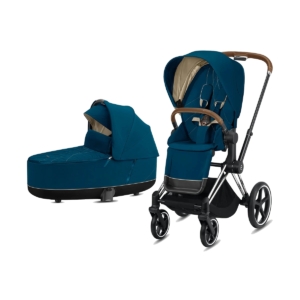 Cybex Priam Chrome Pushchair with Lux Carry Cot-Mountain Blue/Br