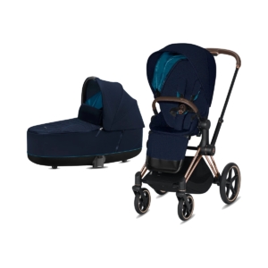 Cybex Priam Rose Gold Pushchair with Lux Carry Cot-Nautical Blue