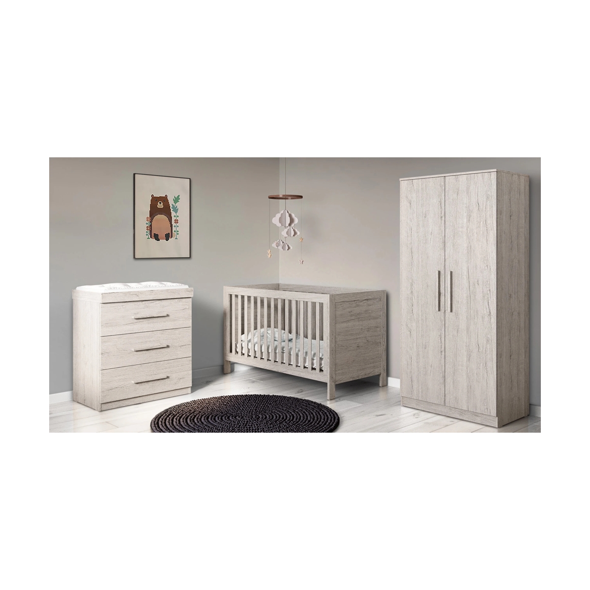 Icklebubba Grantham 3 Piece Furniture Set-Grey Oak (New)