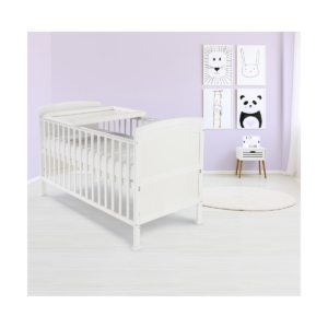 Kiddies Kingdom Penelope Cot Bed-White Including Foam Mattress W