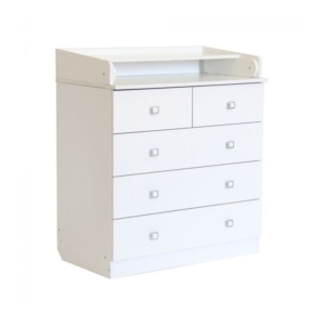 Kidsaw Kudl Kids 5 Drawer Changing Unit with Changing Board-Whit