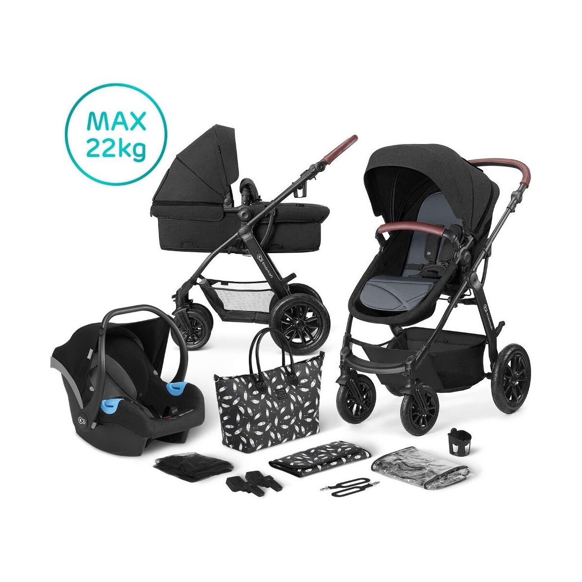 Kinderkraft XMoov 3in1 Travel System-Black (2020)
