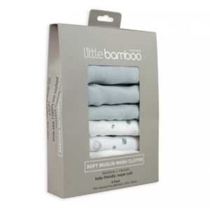 Little Bamboo 6 Pack Muslin Baby Wash Cloths