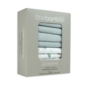 Little Bamboo 8 Pack Muslin Squares- Whisper (NEW)