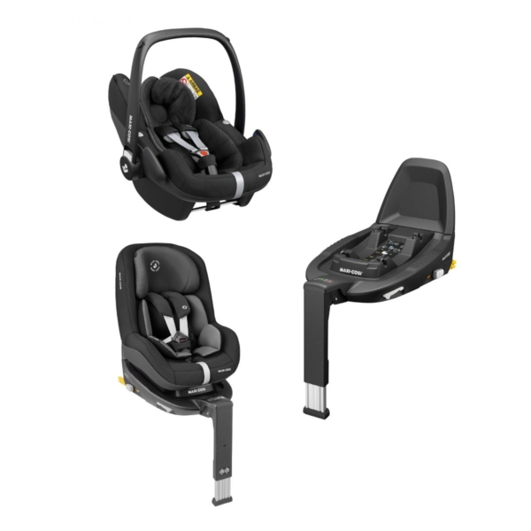 Maxi-Cosi Pebble Pro,pearl pro2,famillyfix3 Bundle-Essential Bla