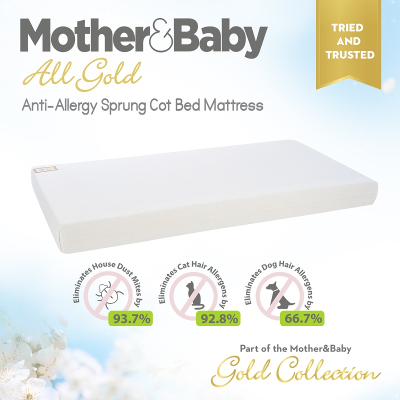 Mother&Baby All Gold Complete Anti-Allergy Sprung Mattress 120x6
