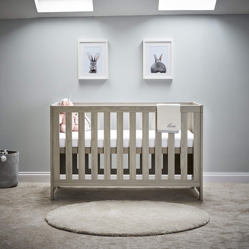 OBaby Nika Cot Bed-Grey Wash