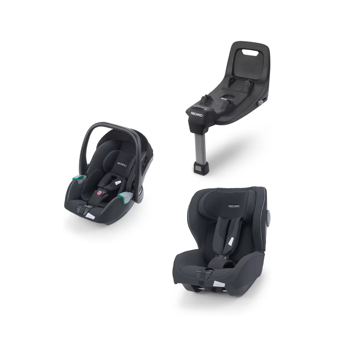Recaro Avan And Kio Car Seat Base Bundle-Prime Matt Black