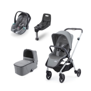 Recaro Celona Stroller 4 Piece Bundle-Grey/Grey With ISOFIX Base