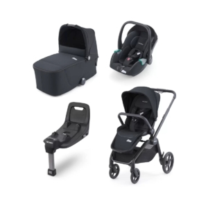 Recaro Celona Stroller 4 Piece Bundle-Grey/Black With ISOFIX Bas