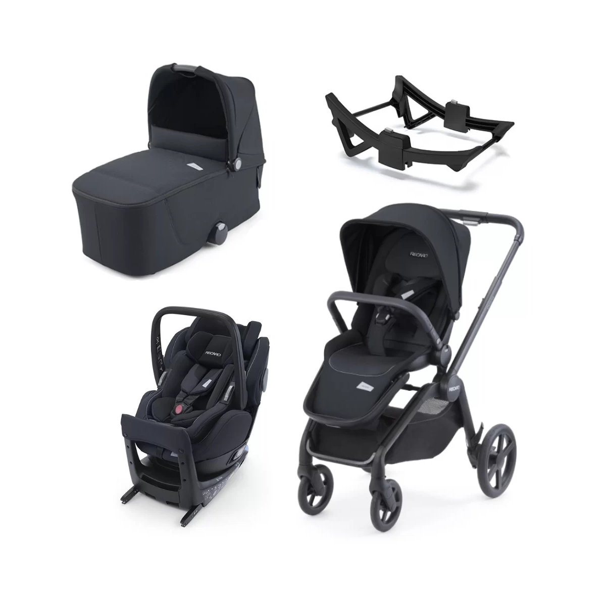 Recaro Celona Stroller 5 Piece Bundle-Matt Black/Black