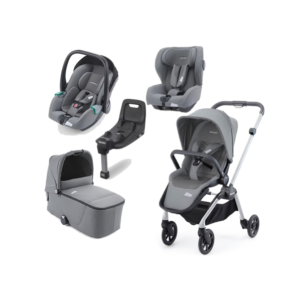 Recaro Sadena Aluminium Grey Frame 3in1 Travel System-Silent Gre