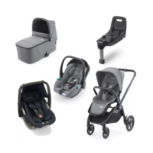 Recaro Sadena Black Frame 3in1 Travel System-Silent Grey