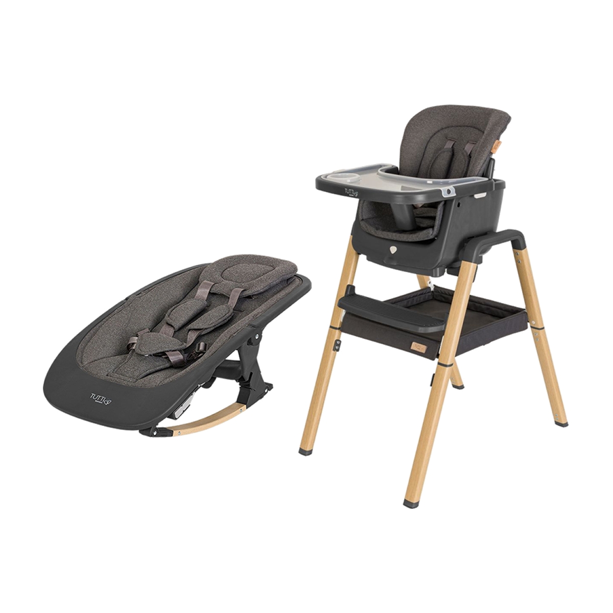 Tutti Bambini 2in1 Nova Highchair Bundle-Oak/Grey