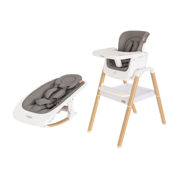 Tutti Bambini 2in1 Nova Highchair Bundle-Oak/White