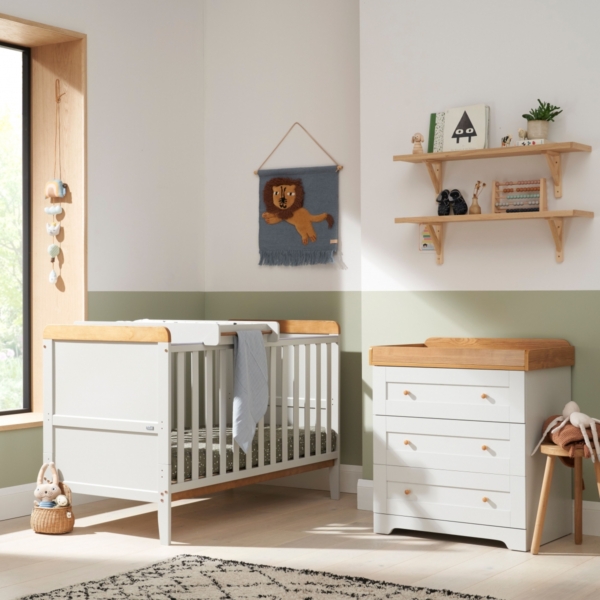Tutti Bambini Rio 2 Piece Room Set with Cot Top Changer-Dove Gre