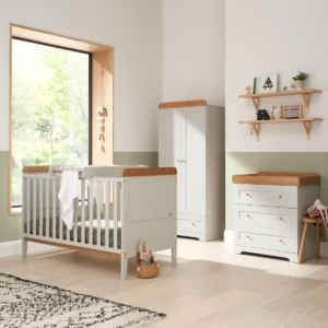 Tutti Bambini Rio 3 Piece Room Set with Cot Top Changer-Dove Gre