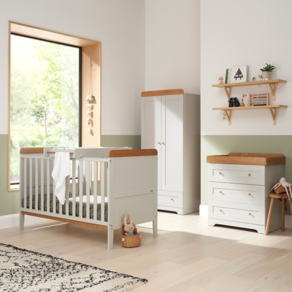 Tutti Bambini Rio 3 Piece Room Set with Cot Top Changer-Dove Gre
