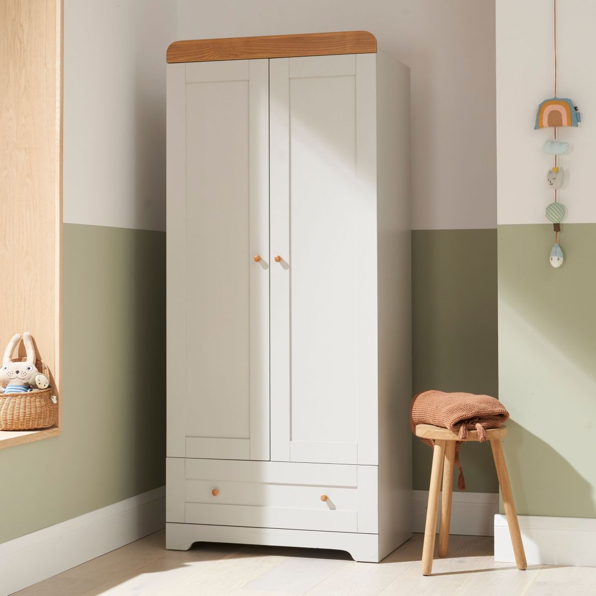 Tutti Bambini Rio Wardrobe-Dove Grey & Oak