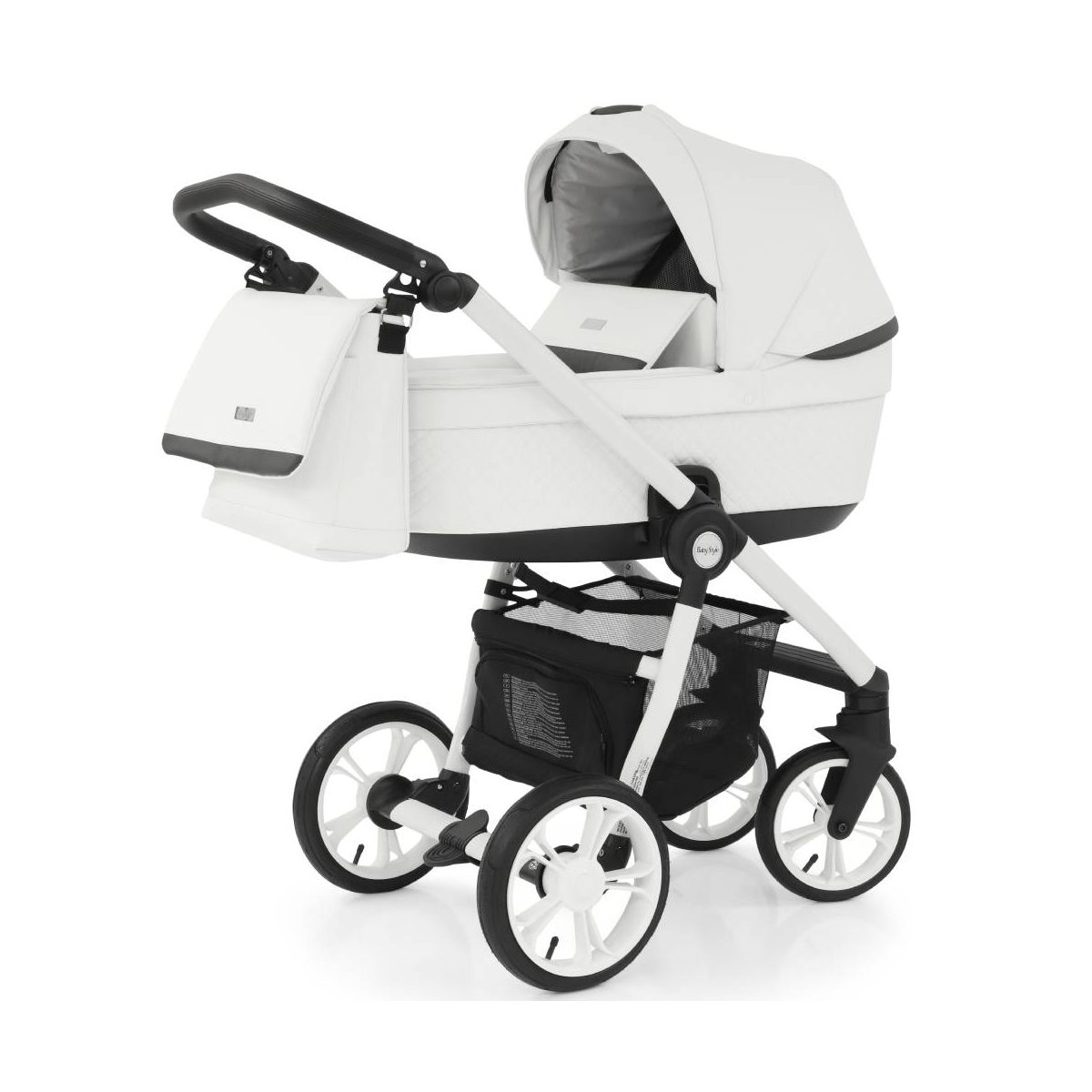 BabyStyle Prestige 3 2in1 Pram System White Frame/Black-Blizzard