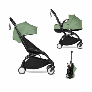 BABYZEN YOYO² Black Frame with Bassinet Complete - Peppermint