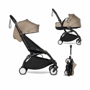 BABYZEN YOYO² Black Frame with Bassinet Complete - Taupe