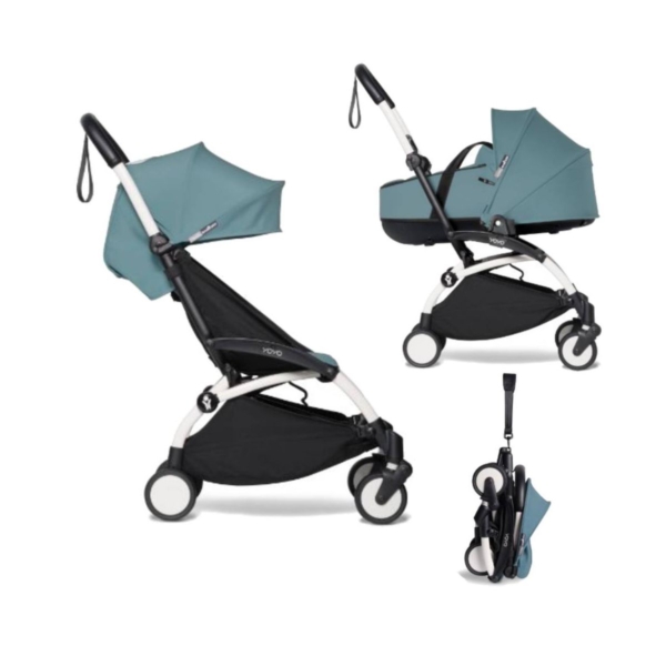 BABYZEN YOYO² White Frame with Bassinet Complete - Aqua