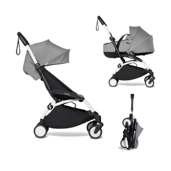 BABYZEN YOYO² White Frame with Bassinet Complete - Grey