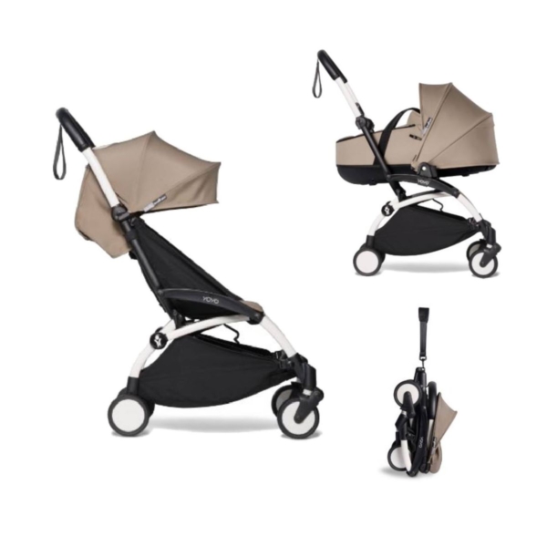 BABYZEN YOYO² White Frame with Bassinet Complete - Taupe